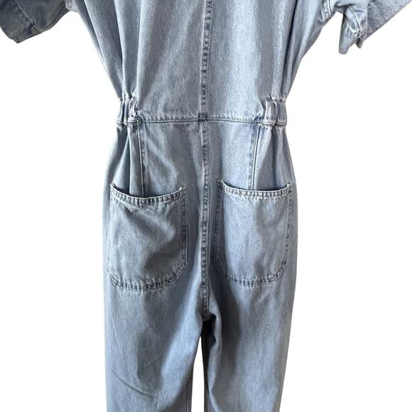 WE THE FREE MARCI SHORT SLEEVE DENIM JUMPSUIT SIZE S - Picture 8 of 10